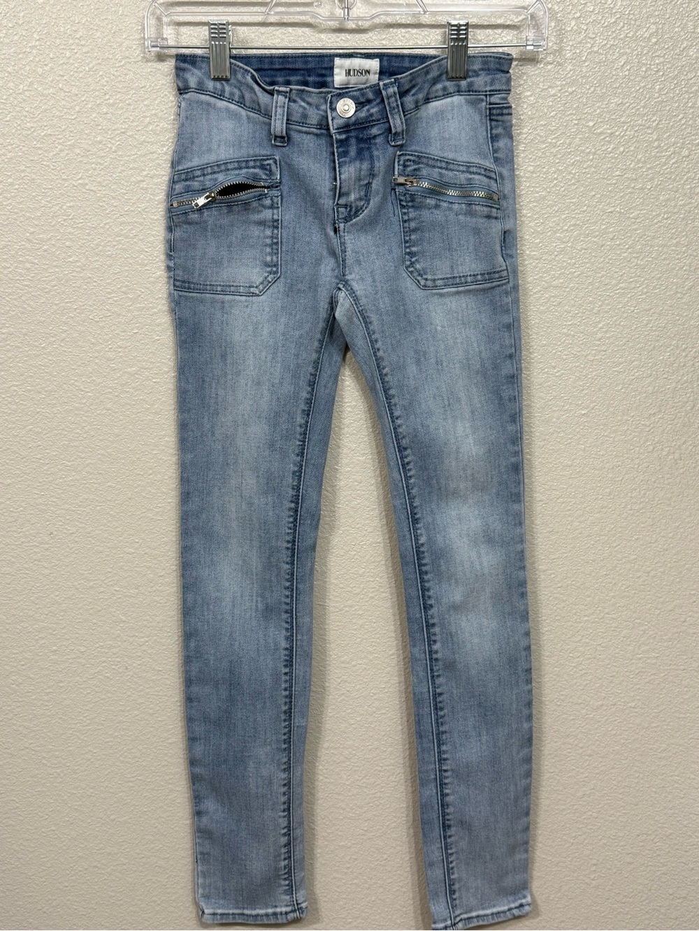 Hudson Kids Girls Utility Skinny Jeans Zip Pockets 12